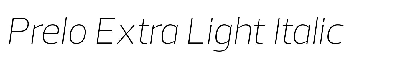 Prelo Extra Light Italic